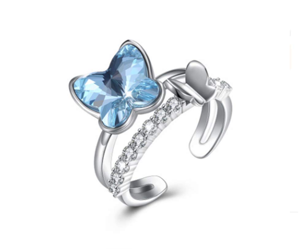 Bague Papillon Géante Pavée Cristal Swarovski - Taille Ajustable - Fantaisie Sans Nickel - Neuf Avec étiquettes