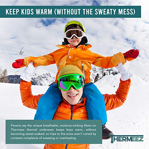 Thermal Underwear For Boys (Thermal Long Johns) Sleeve Shirt & Pants Set, Base Layer w/Leggings Bottoms Ski/Extreme Cold4