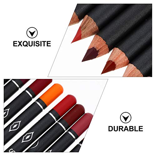 Minkissy 12Pcs Delineador de Lábios Lápis Labial Natural Maquiagem Lápis Delineador de Lábios À Prov