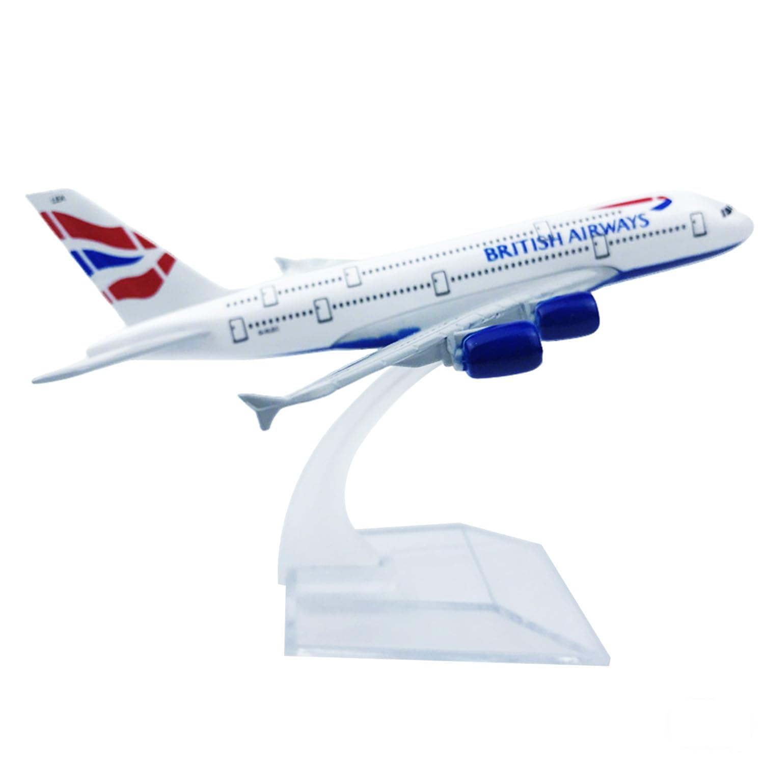 Nhemeylp Model Plane, 1:400 Scale A380 Model Plane, Metal Alloy Diecast Planes with Stand for Collection and Display Aviation Enthusiast Gift for Adult (British Airways)
