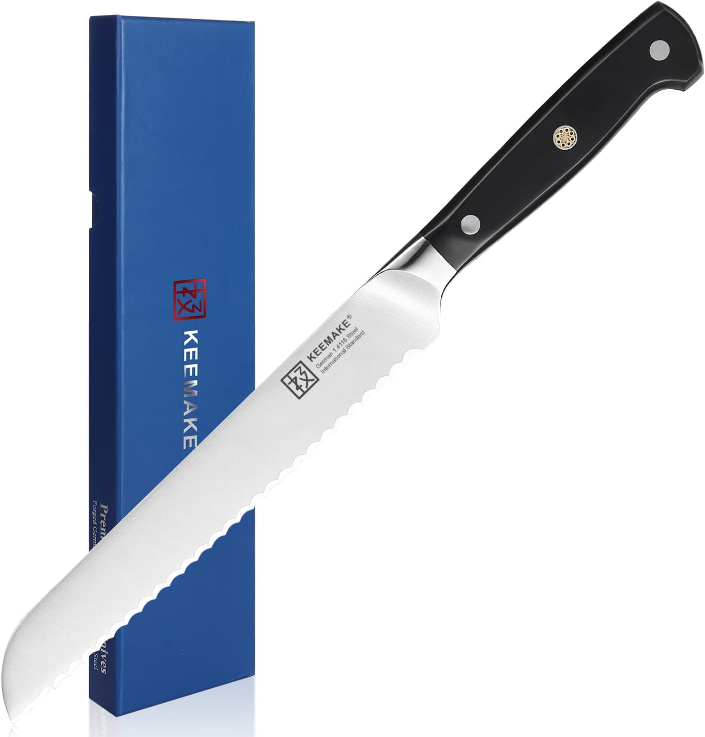 KEEMAKE Bread Knife 8 inch, Serrated Bread Knife for Homemade Bread