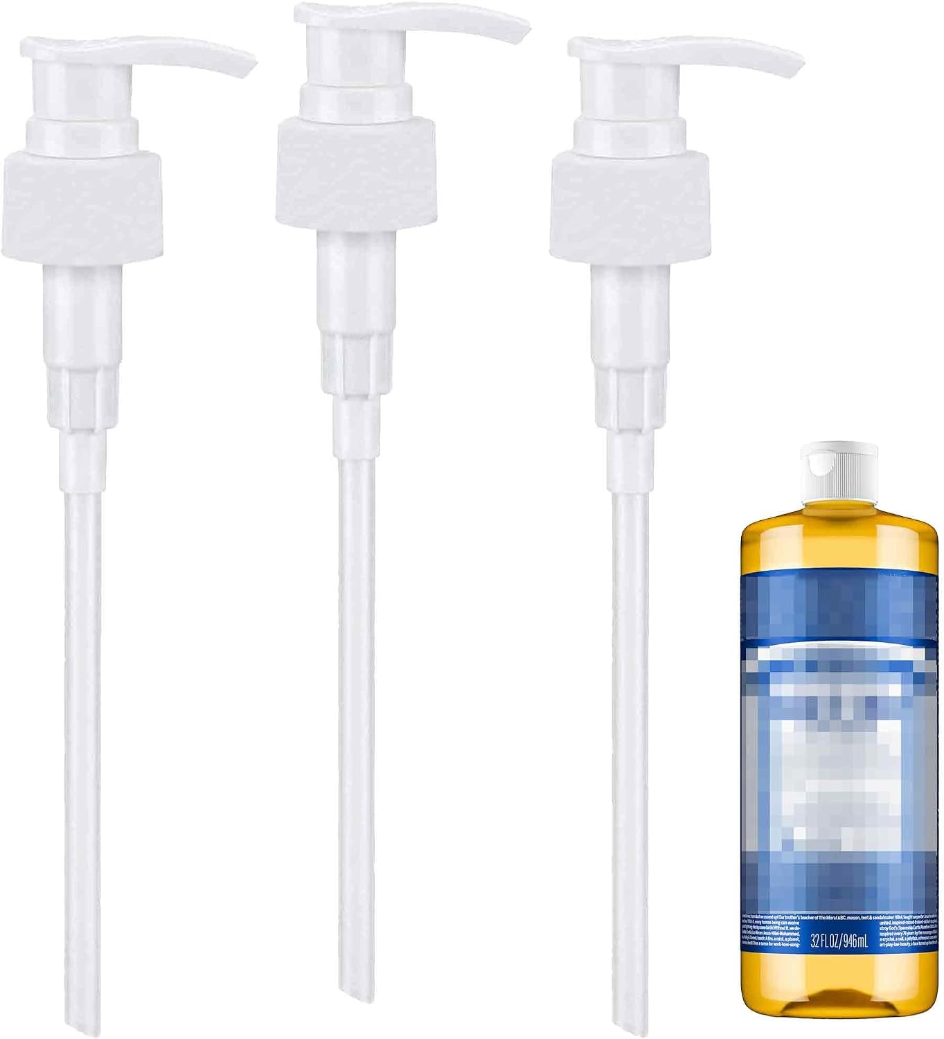 3 Packs Soap Pump Compatible with Dr. Bronner's Soap 32 Ounce Soap Dispenser Pump for Dr. Bronner's Pure-Castile Magic Liquid Soap Bottles Dispensing Pump