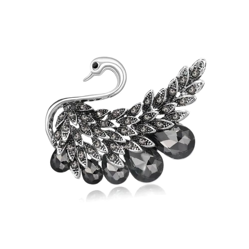 Via Mazzini Crystals Studded Antique Look Swan Brooch Cum Saree Pin For Women (Brooch0601) 1 Pc (B0CWVGNTT1) Amazon Price History, Amazon Price Tracker