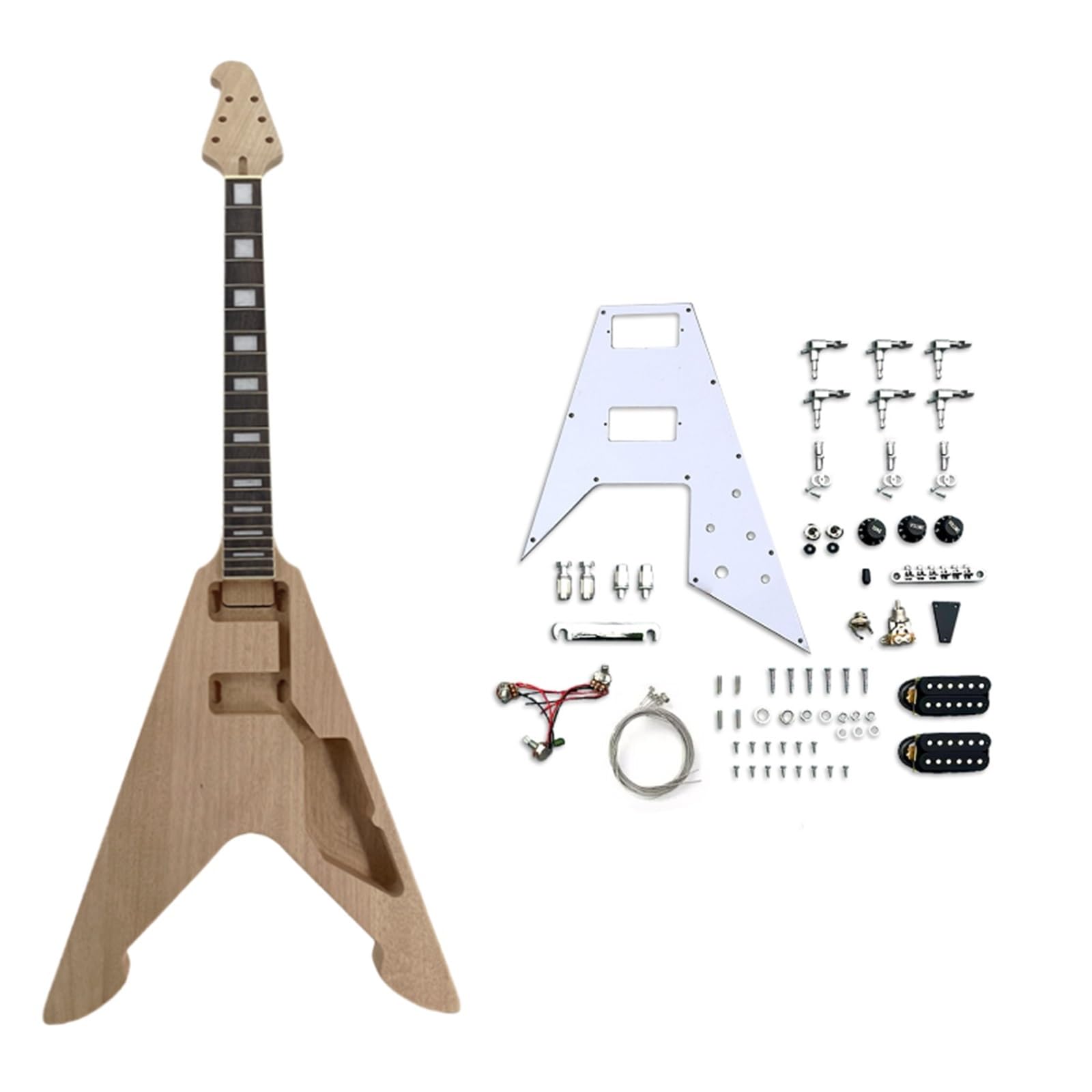 Kit Guitarra Eléctrica DIY Kit De Guitarra Eléctrica Semiterminada DIY Con Accesorios Ensamblados A Mano(With accessories)