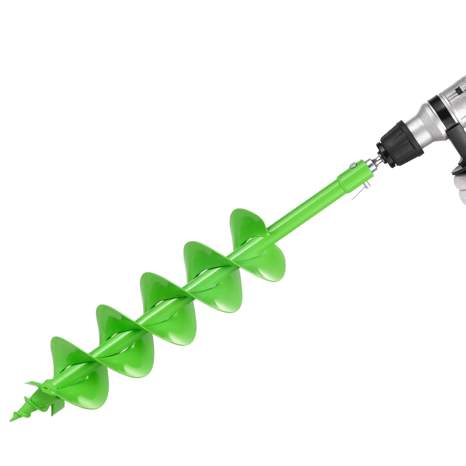VEVOR Punta da Trapano a Coclea per Piantagione, Punta da Trapano a Spirale Ø150 x 800 mm, Compatibile con Trapani con Attacco da 20 mm, Accessori per Perforazione da Giardino Cortile