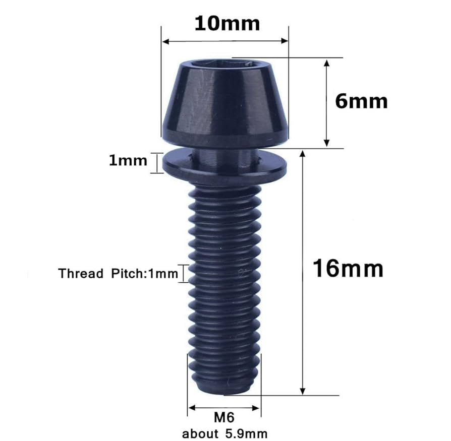 法螺貝36.1cm Amazon.com: VAMUOEFL Titanium Bolts M6x16 18 20mm Hex Tapered Head