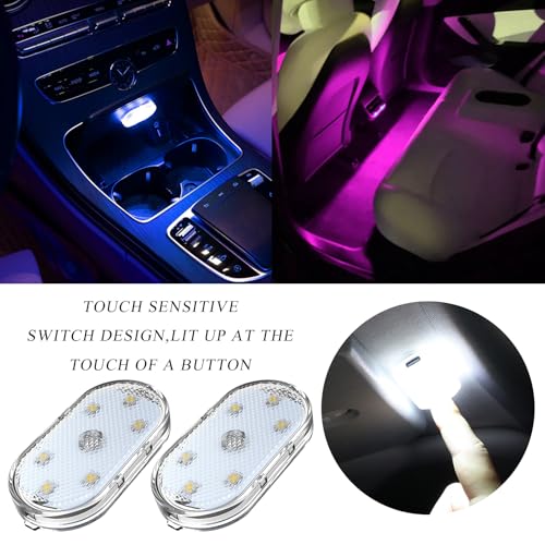 Luces LED para interior de auto con 6 lámparas y recarga USB miniatura 5