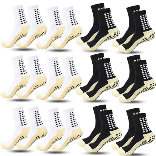 Lista de Ropa de Fútbol para Hombre los 5 mejores. 46 Calcetines de fútbol,12 pares calcetines deportivos para hombre, calcetines de algodón a media pantorrilla, antideslizantes, transpirables, adecuados para fútbol