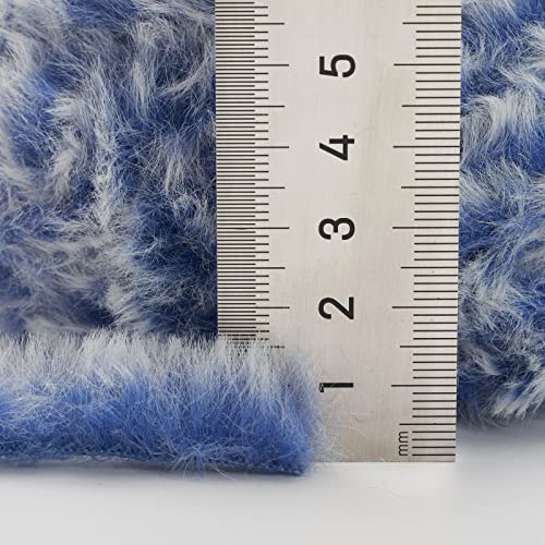 Pretty Jolly 4 Balls Faux Fur Yarn Super Soft Chunky Yarn Fluffy Yarn for Crochet Knitting Eyelash Yarn Polyester Yarn(Blue) - Image 3