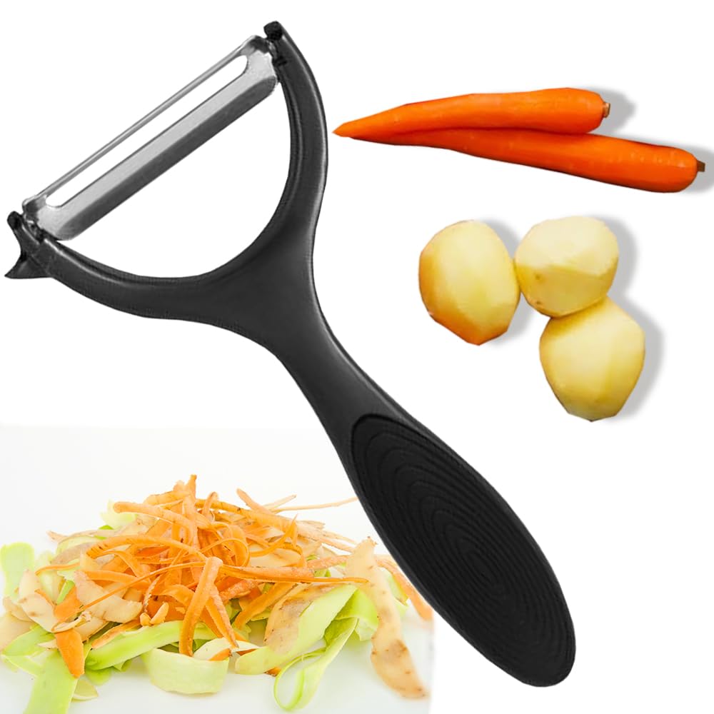 Y Shaped Potato Peeler, Multifunctional Swivel Vegetable Peeler Quickly Peels Apple corn Ginger Citrus 2 dimensional Forward and Backed ward Peeling Mechanism Non Slip Handle Peeler for Kitchen