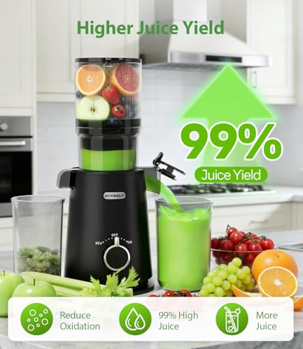 Juicer Machines - Wide Mouth Feed Chute with Self Feeding Hands-Free Design - Cold Press Juicer for Vegetables and Fruits - Juice Extractor Machine High Juice Yield - With Pusher - Image 5