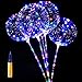 10 Pack LED Balloons, Clear Light Up Balloons with Sticks + Air Pump, Bobo Balloons Colorful Neon Balloons Glow in the Dark, Helium Balloons Sets for Party, Birthday, Wedding, Decoration