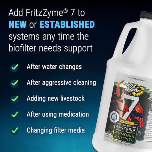 Image of Fritz Aquatics FritzZyme 7 Live Nitrifying Bacteria Naturally Removes Amonia & Nitrite for Freshwater Fish (64-Ounce)