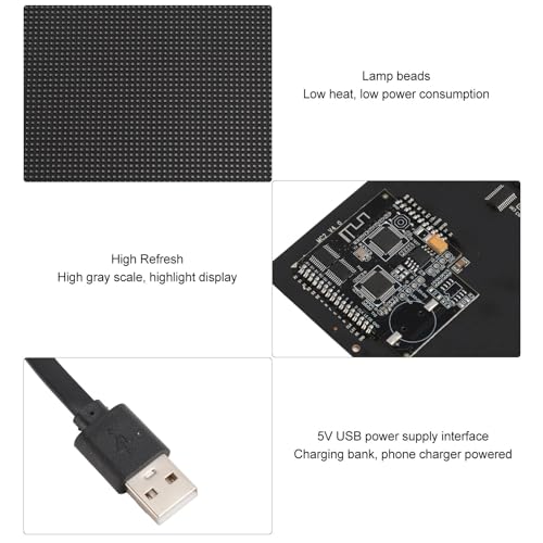 Schermo LED programmabile, display digitale a colori con interfaccia USB, per auto, negozi, hotel, bar, decorazioni natalizie di Halloween, #011, Moderno
