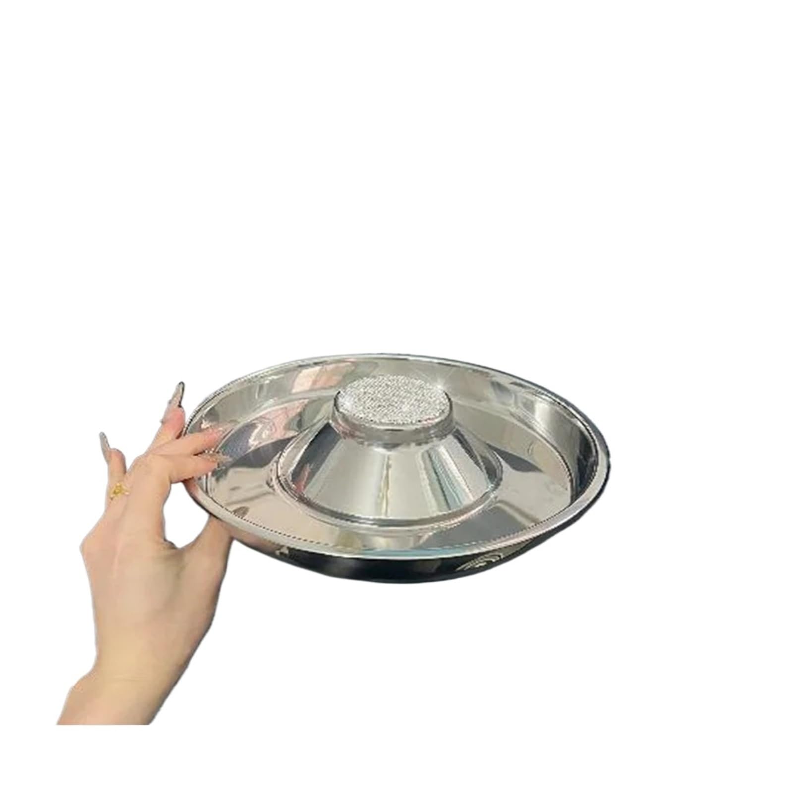 Futternapf aus Edelstahl mit Strasssteinen, funkelnder Futterspender | Edelstahleinsatz mit Kristallakzenten; rostfrei; rutschfester Ring; 16oz Fassungsvermögen.(C)