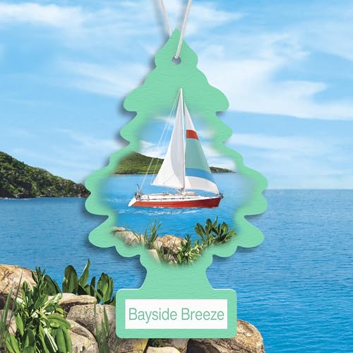 Image of LITTLE TREES Car Air Freshener | Hanging Tree Provides Long Lasting Scent for Auto and Home | 24 Air Fresheners |Bayside Breeze