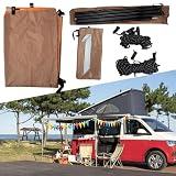 Opatiny Toldo para caravana, autocaravana, SUV, 3 m de profundidad, impermeable, tela ignífuga 210D, con postes ajustables, 8 m², color caqui