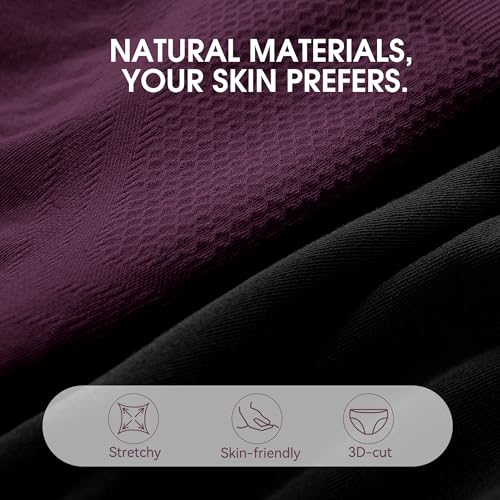 BAMBOO COOL Women's Mid Waisted Brief Moisture Wicking Stretchy Full Coverage Underwear 5 Pack  
BAMBOO COOL Women's Sea 