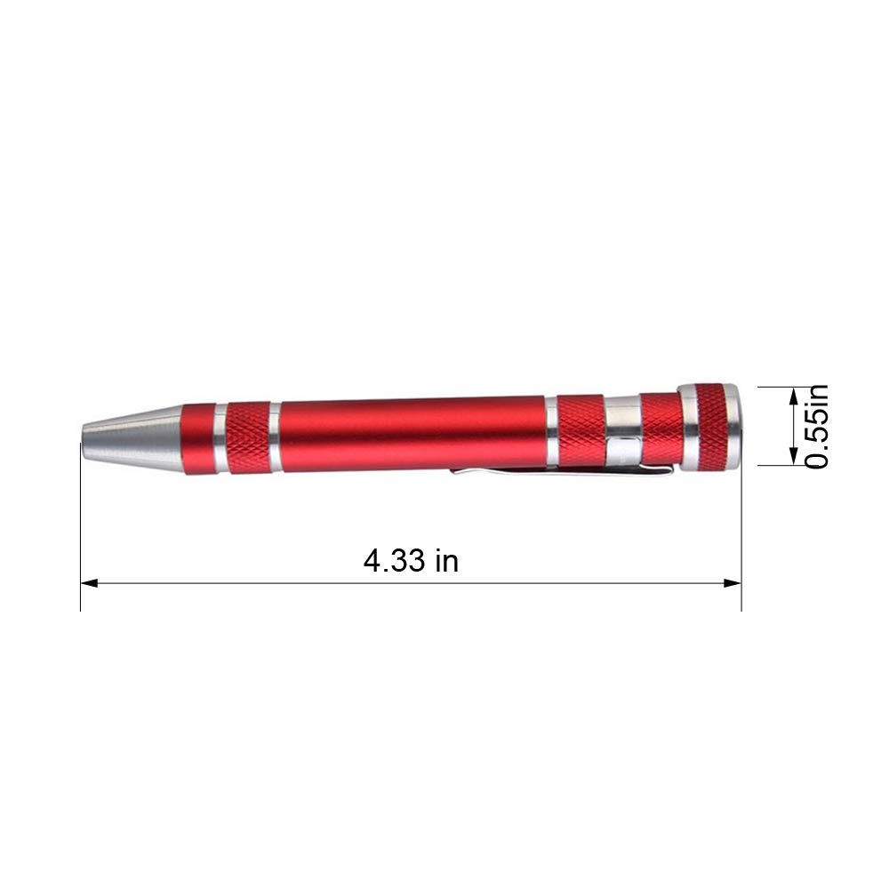 Image secondaire de Huture 4 Paquets complète Multifonction Jeu de Mini Tournevis Réparation de Gadgets 8 en 1 Stylo en Aluminium Trousse à Outils F