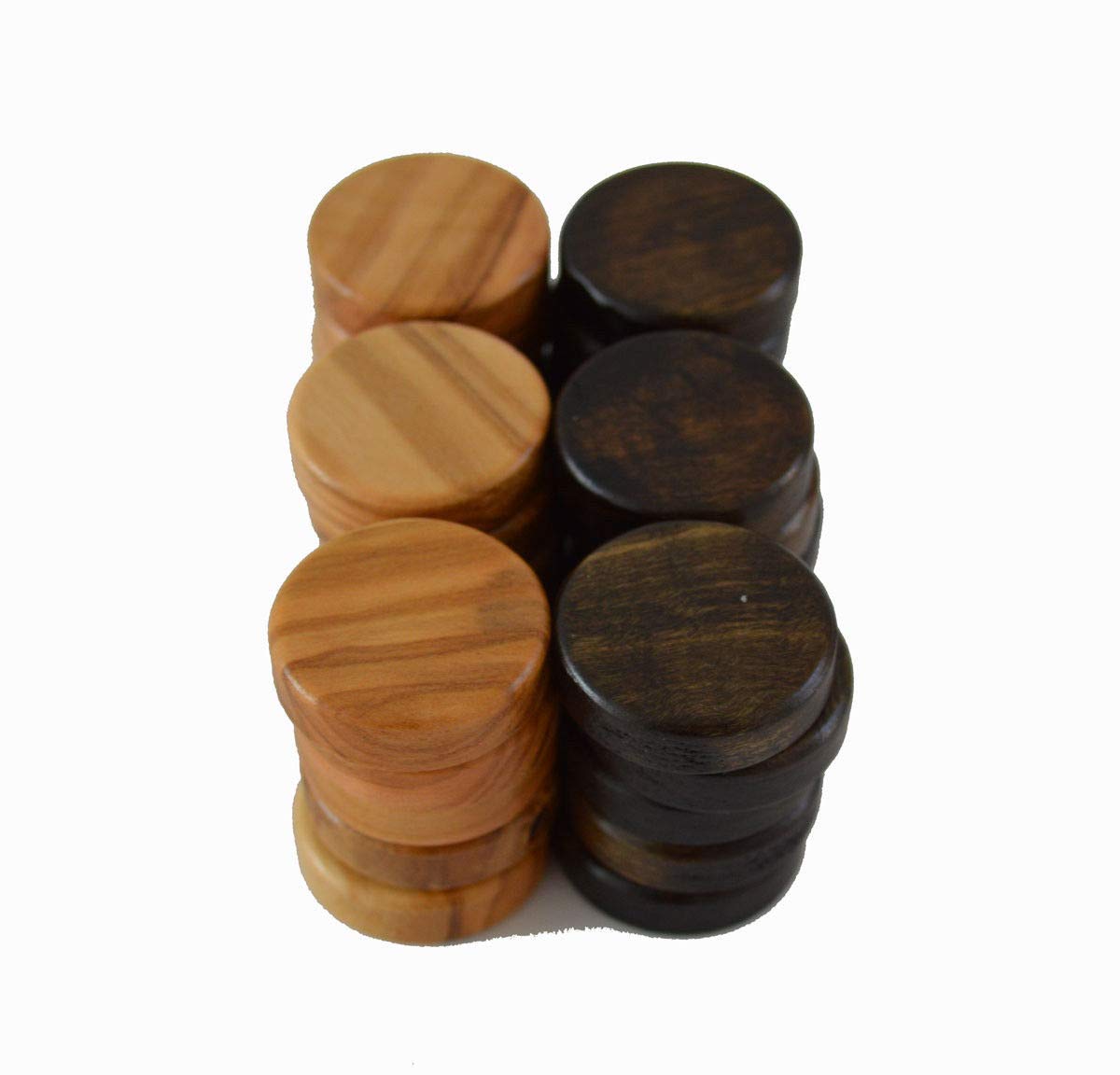 Manopoulos Traditional Olive Wood Backgammon Set - Olive Wood Checkers