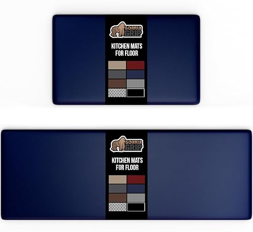 Vista 111 de Gorilla Grip - Juego de 2 tapetes antifatiga suaves para cocina, escritorio, 17 x 29 + 17 x 59, resistentes a manchas y rayones, ergonómico, suave