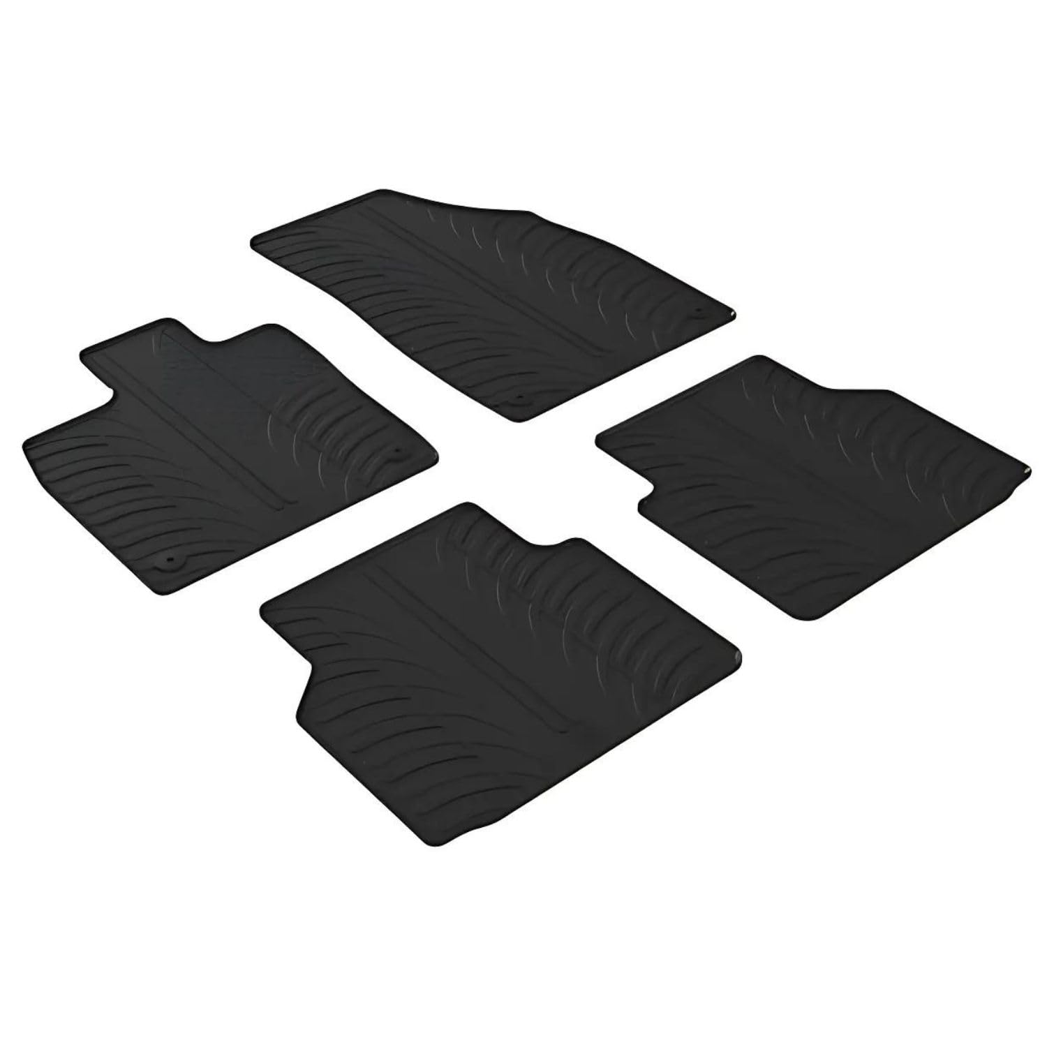 Gledring Set of Rubber Mats Compatible with Audi Q4 e-tron (F4B) & Sportback (F4N) 2021- (T Profile 4-Piece + Mounting Clips)