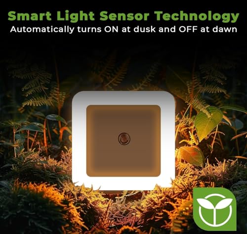 Image of MotiBaNight Light Sensor Control Square Lamp Energy Saving LED Sensor Lamp Nightlight for Children Kids Bedroom - Pack of 1 (Warm White)