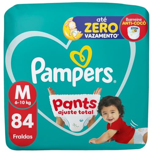 Tamanho M | 6 a 10 kg 84 fraldas Pampers Pants Ajuste Total