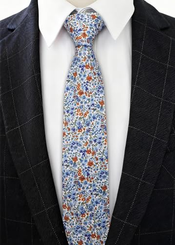 Image of Barry.Wang Men 6PCS Tie Silk Gift Necktie Clip Woven Tie Sets Party | Men Tie Classic Silk Gift Necktie With Tie Clip Jacquard Woven Neck Ties 6PCS Formal Wedding