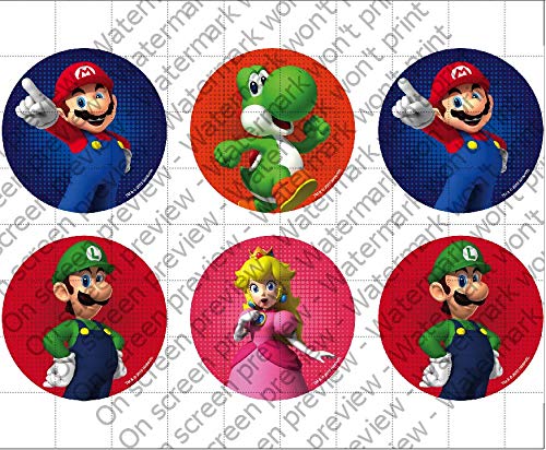 Stef Chef #7542 :: Super Mario Power Play Design A4 Cake Topper