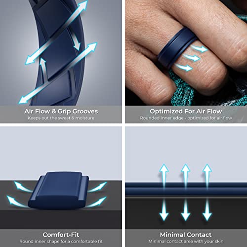 Silicone Ring Wedding Band for Men - 9.4mm Width 2.5mm Thick4