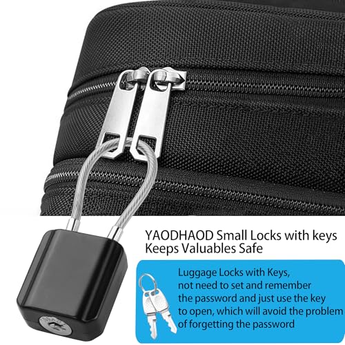 YAODHAOD Luggage Locks with Keys, Mini Size Cable Locks with Keys for Travel Suitcase Locks Padlock Apply to Locker Lock, Suitcase, Carry On, Backpack, Laptop Bag (2PCS)4