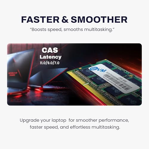 Image of EVM 2GB DDR3 Laptop RAM 1600MHz So-DIMM Memory - High-Speed Performance, Low Voltage Requirement - 10 Year Warranty (EVMT2G1600S86P)