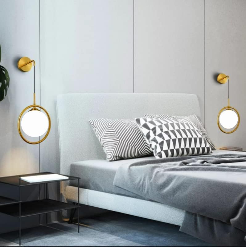 Image of Wall Lamp Chandelier Pendant Light, Home Decor for Bedroom, Living Room, Hallway, Cafe, Hotel, Restaurant (L Ring Wall LAMP with LED Bulb Pack of 1)