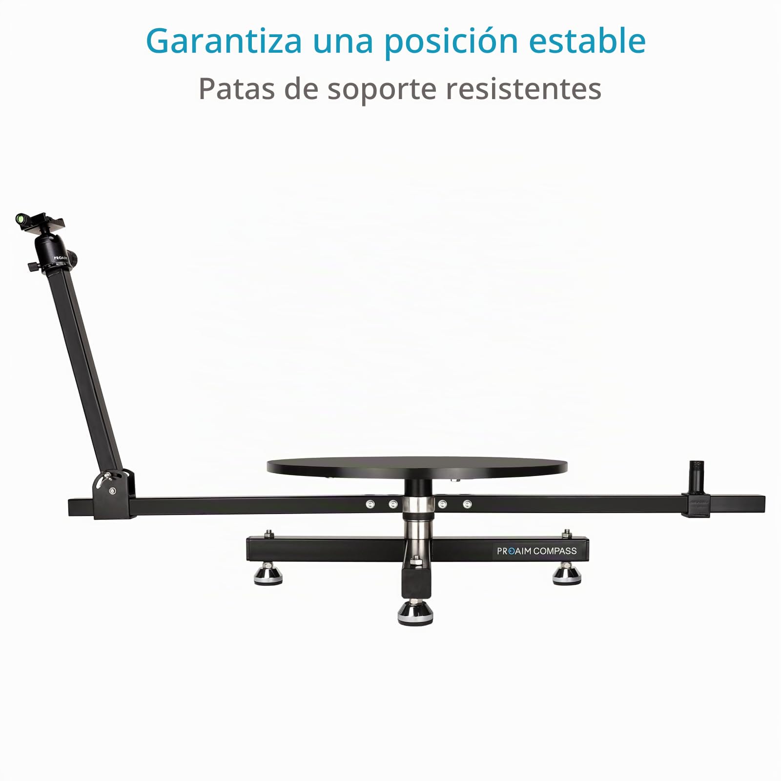 Proaim Plataforma giratoria para cámara Compass para cabinas Fotos y vídeo | Plataforma giratoria de 360°, soporta hasta 150 kg para smartphones, cámaras DSLR y creación de contenido.