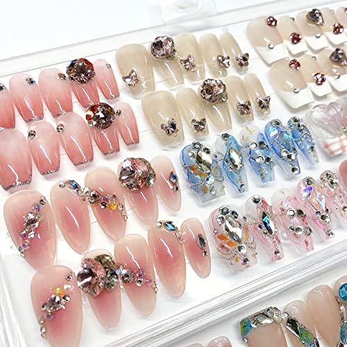 Press On Nails Organizer, Acrylic Box False Nail Display Nail Rhinestones Storage Container Holder With Transparent Tape (Not Included Press On Nail), Bornbyme… #TOP4