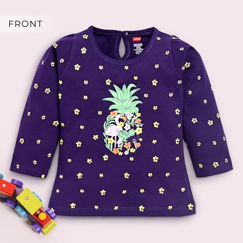 Image of LuvLap Baby Girls 100% Cotton Full Sleeve Girls Top, Pack of 02