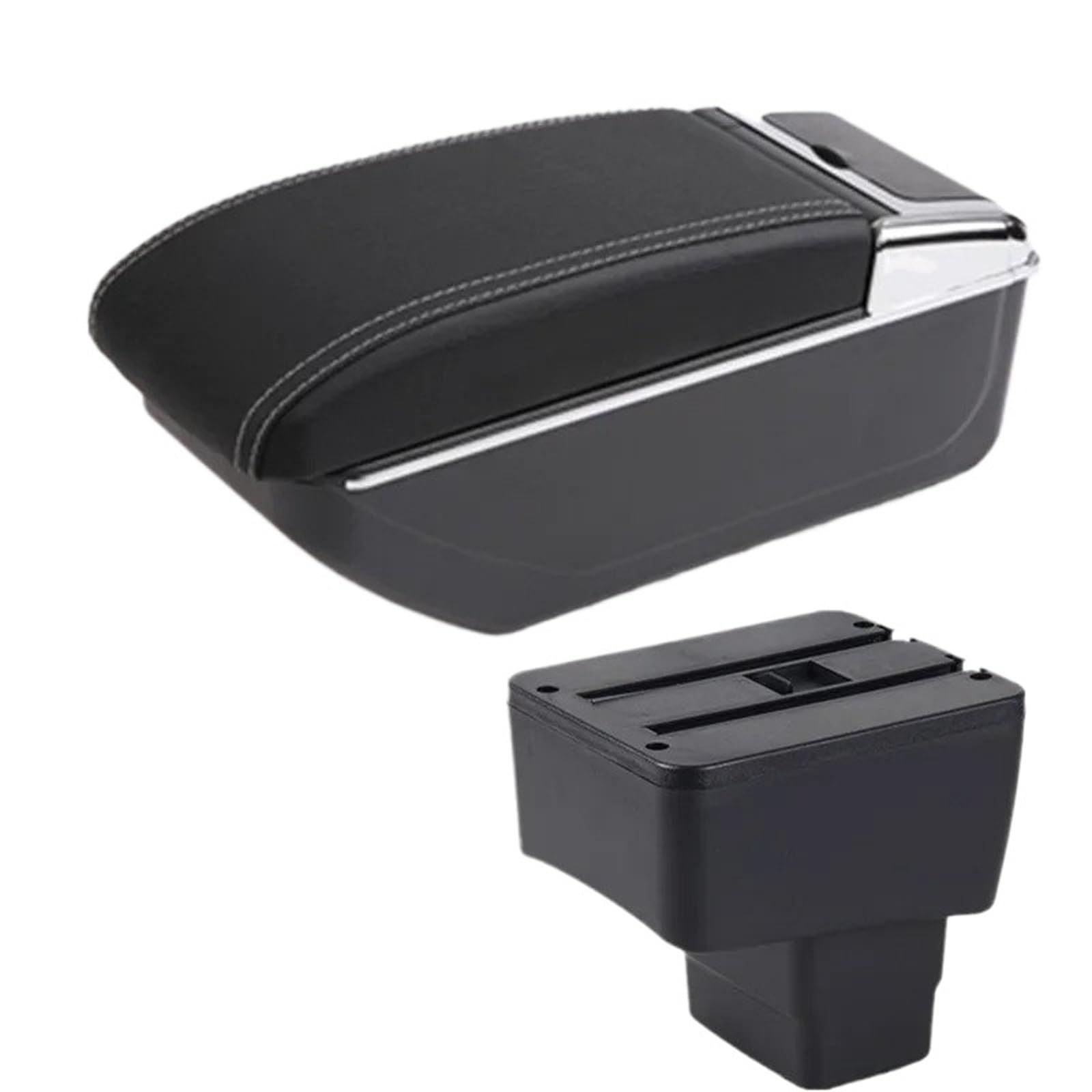 AWGNTQQ Car Armrests For Mazda 2 Skyactiv Version For CX-3 Car Armrest Storage Box Dedicated Retrofit Accessories(B3 white line NO USB)