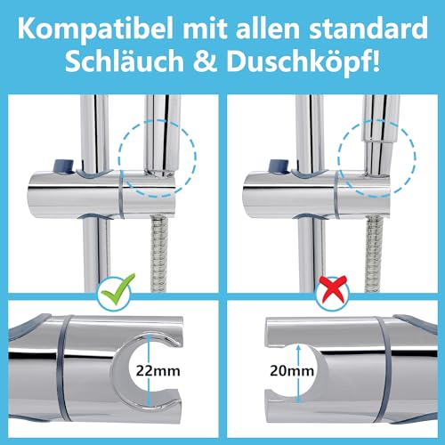 Görbach Colonna Doccia Asta Doccia 70cm in Acciaio...