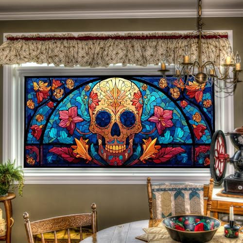 Vinilo Decorativo para Ventana Calavera de Cristal miniatura 1