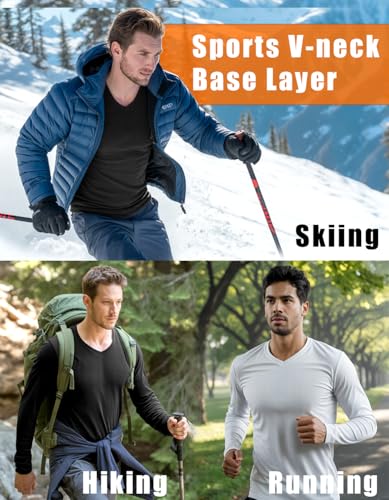 Maillot de corps à manches longues thermique pour homme chaud et anti-froid en interlock