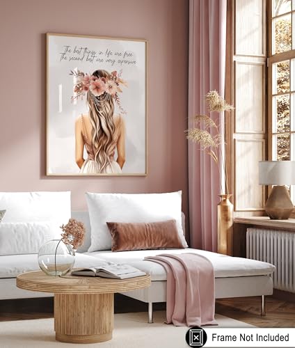 Image of Poster Master The Best Thing In Life Are Free Poster - Fashion Print - Trendy Art - Flower Art - Gift for Women & Fashionista - Funny Glamour Decor for Bedroom or Girl's Room - 16x20 UNFRAMED Wall Art