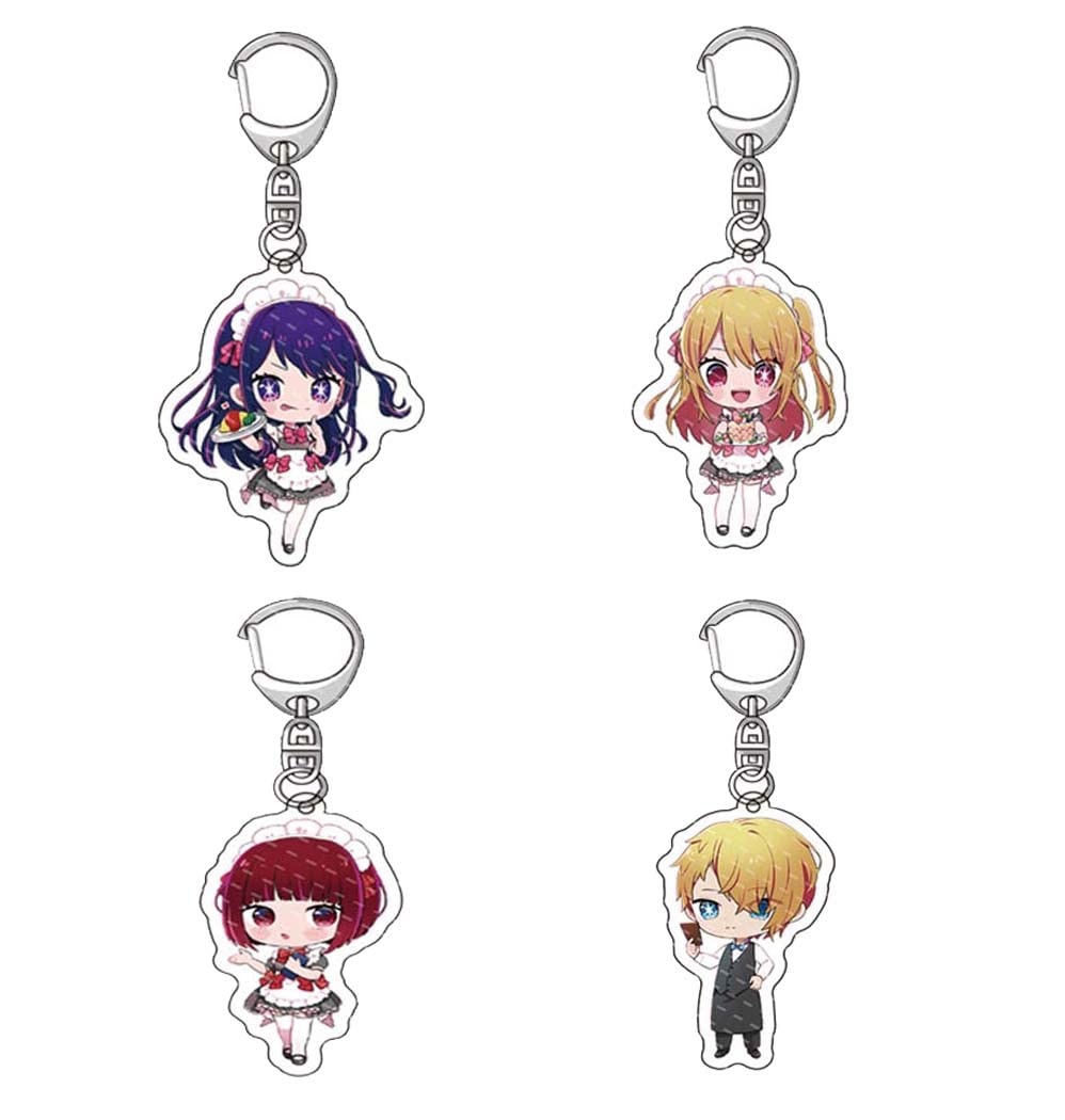 YannasaOSHI NO KO Anime Hoshino Ai Keychain Cosplay Acrylic Arima Kana Keychain Cosplay 4pcs