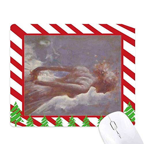 Tapis de souris grand angle peinture à l'huile danse et canne Noël