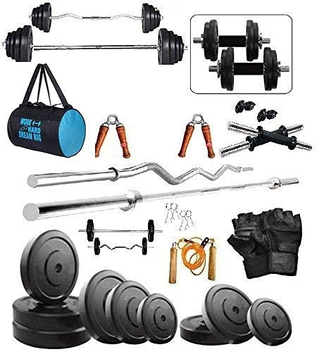 Body Maxx 40Kg PVC Weight Plate Home Gym Dumbell Set,Gym Bag (Adjustable, Black) (B07HNYHL4B) Amazon Price History, Amazon Price Tracker