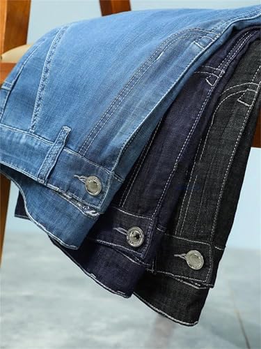 Men's Luxury Jeans Summer Cotton Straight Denim Pants Business Casual Work Office Trousers Plus Size2