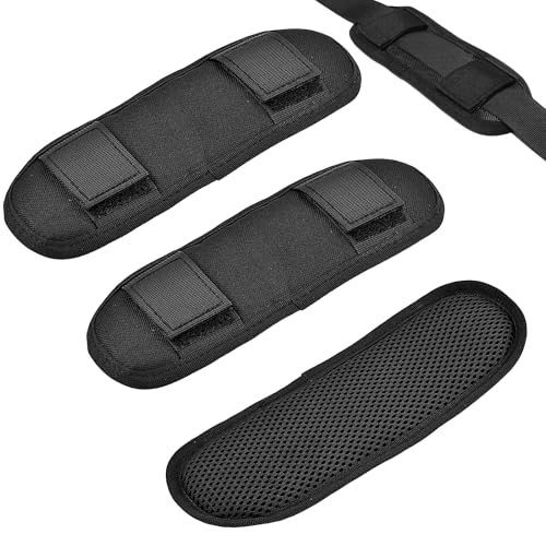 FESSOSKO 3 Piezas Correa Mochila, Almohadilla Hombro Desmontable y Acolchada, Correa Universal para Mochila, Cámara, Portátil y Guitarra, Antideslizante y Resistente - Negro