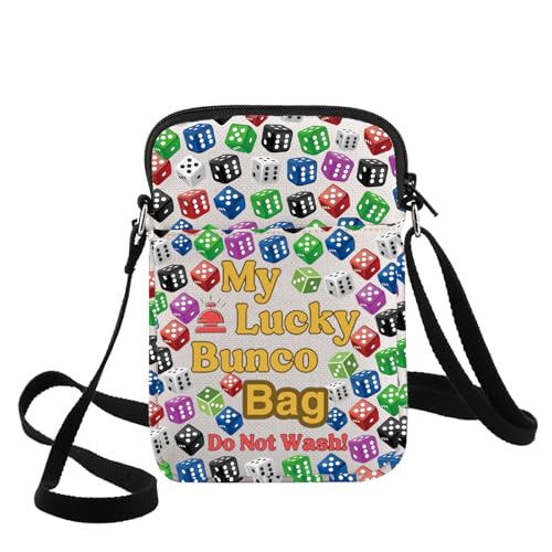 G2TUP Funny Bunco Game Night Crossbody Bag Dice Game Night Gift My Lucky Bunco Bag Do Not Wash Shoulder Bag Night Bunco Merch