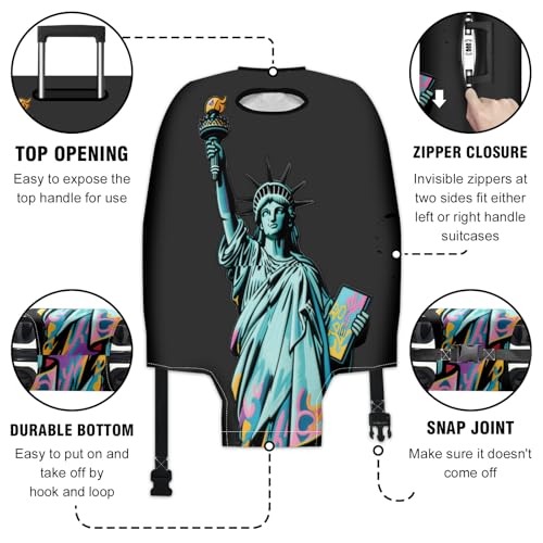 Travel Luggage Cover Suitcase Protector Scratch-Resistant Fit Not Included Suitcase American L-26-28in3