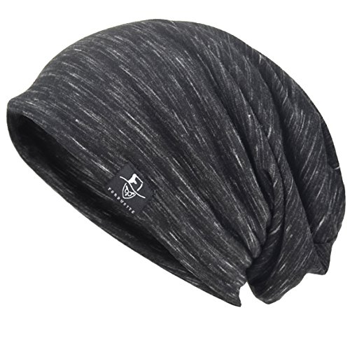 VECRY Hombre Gorros de Punto Slouch Beanie Thin Summer Cap Gorra de Calavera (Multi-Negro) Cover